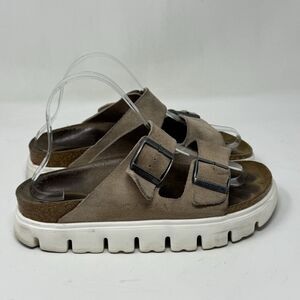 Birkenstock Papillio Arizona Sandals Womens 7 EU 38 Narrow Brown Platform Shoes